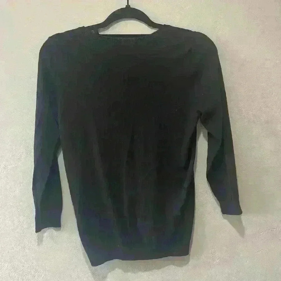 Halogen button down sweater with floral beaded design black size small - Picture 6 of 8